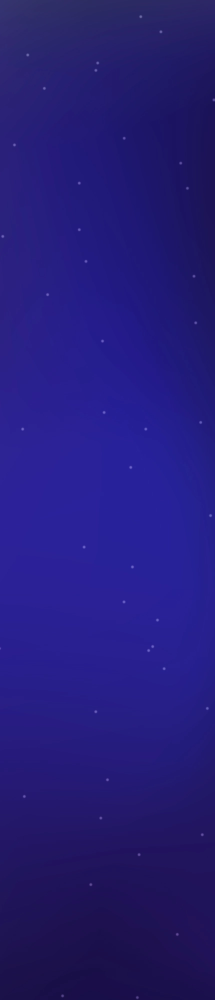 Abstract deep-blue gradient background with subtle star-like dots, representing innovation and the modern digital experience offered by an AI chatbot development company.