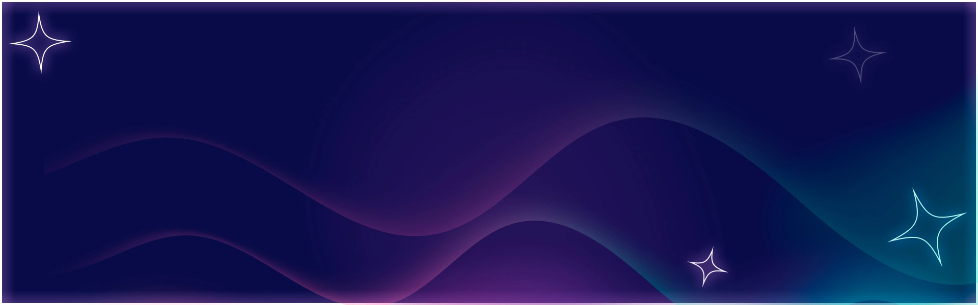 Abstract dark-blue and purple background with flowing gradient waves and glowing star accents, reflecting innovation and the futuristic vision of an AI ML development company.