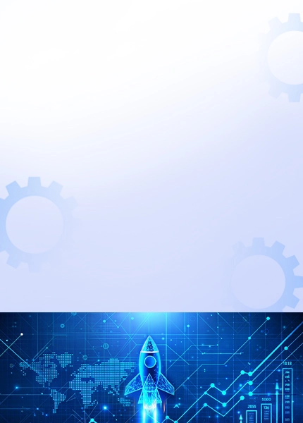 Startup growth concept with rocket launch icon representing innovation and business acceleration